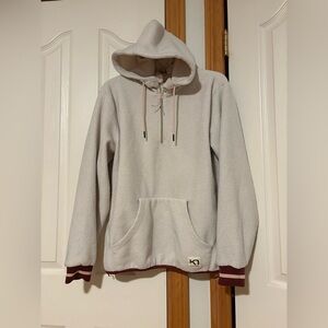 Kari Traa Cream Hooded Zip-Up Fleece with Maroon Trim